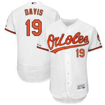 Men's Baltimore Orioles #19 Chris Davis White Flex Base Stitched MLB Jersey